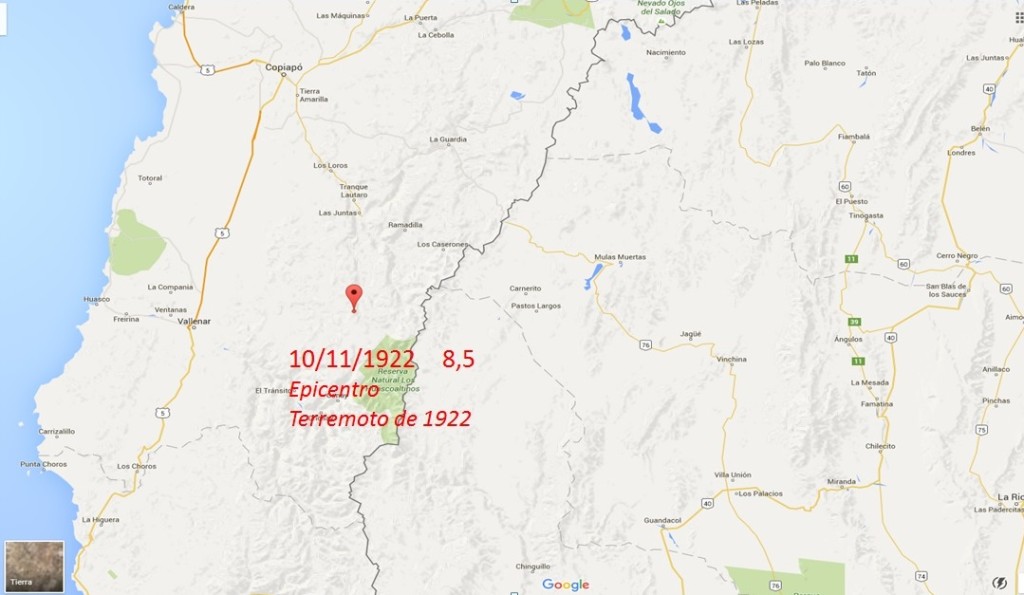 epicentro terremoto 1922